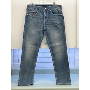 True Religion Geno Big T Relaxed Slim Jeans Medium Horizon Wash Mens 32x32 NEW